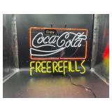 Coca-Cola Free Refills Neon Sign