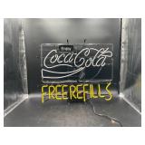 Coca-Cola Free Refills Neon Sign
