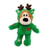 Kong Holiday Wild Knots Bear Dog Squeak Toy Medium Green Christmas - 3 Pack