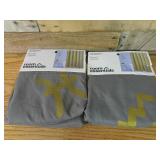 Lot of 2 Room Essentials Celestial Metallic Shower Curtain Size 72 in x 72 in-Gray