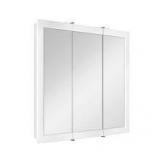 Glacier Bay 30-3/16 in. W x 29 in. H Framed Surface-Mount Tri-View Bathroom Medicine Cabinet with Mirror, White