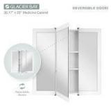 Glacier Bay 30-3/16 in. W x 29 in. H Framed Surface-Mount Tri-View Bathroom Medicine Cabinet with Mirror, White