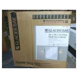 Glacier Bay 30-3/16 in. W x 29 in. H Framed Surface-Mount Tri-View Bathroom Medicine Cabinet with Mirror, White