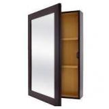 Glacier Bay 15.25 in. W x 26 in. H Rectangular Framed Surface-Mount Bathroom Medicine Cabinet with Mirror in Java