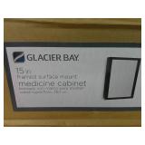 Glacier Bay 15.25 in. W x 26 in. H Rectangular Framed Surface-Mount Bathroom Medicine Cabinet with Mirror in Java