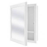 Glacier Bay 15.1 in. W x 19.2 in. H Rectangular Wood Composite Medicine Cabinet with Mirror White