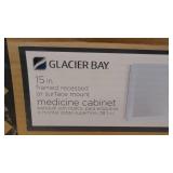 Glacier Bay 15.1 in. W x 19.2 in. H Rectangular Wood Composite Medicine Cabinet with Mirror White