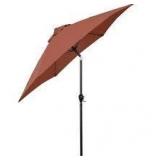 Astella 9 ft. Aluminum Market Patio Umbrella with Fiberglass Ribs, Crank Lift and Push-Button Tilt in Brick Polyester-Brick