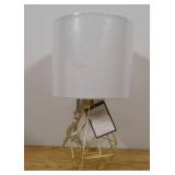 Project 62 Entenza Diamond Wire Table Lamp Gold Base with White Shade