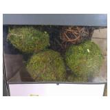 (Set of 2) Decorative Moss Ball Filler Dark Moss Green - Threshold