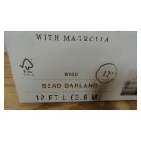 Hearth & Hand With Magnolia WOOD BEAD GARLAND Christmas Tree One Set 12 ft