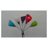 Mainstays 5 Light Floor Lamp, Silver Color with Multi Color Shades