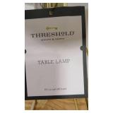 Project 62 Entenza Diamond Wire Table Lamp Gold Base with White Shade