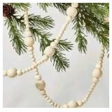 Hearth & Hand With Magnolia WOOD BEAD GARLAND Christmas Tree One Set 12 ft