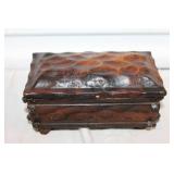 Vintage Carved Wooden Jewelry Box