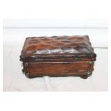 Vintage Carved Wooden Jewelry Box