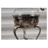 Vintage Silver-Plated Coffee Pot with Glass Carafe and Warmer Stand