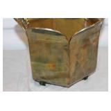 Vintage Brass Planter with Scalloped Edges