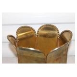 Vintage Brass Planter with Scalloped Edges