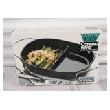 CorningWare Classic Black 24-oz Divided Dish with Serving Cradle - Ideal for Microwave