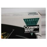 CorningWare Classic Black 24-oz Divided Dish with Serving Cradle - Ideal for Microwave