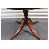 Vintage Wooden Side Table with Glass Top