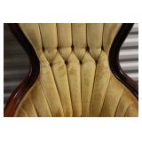 Pair of Antique Victorian Style Armchairs with Carved Wood Details