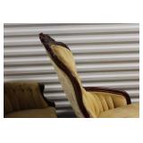 Pair of Antique Victorian Style Armchairs with Carved Wood Details
