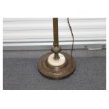Vintage Brass Floor Lamp with Marble Base