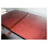 Vintage Wooden Dining Table with Two Extension Leaves and Assorted Chairs