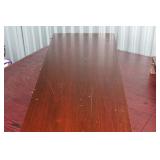 Vintage Wooden Dining Table with Two Extension Leaves and Assorted Chairs