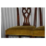 Vintage Wooden Dining Table with Two Extension Leaves and Assorted Chairs