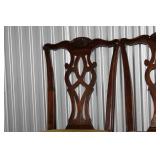 Vintage Wooden Dining Table with Two Extension Leaves and Assorted Chairs