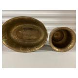 Lot of 3 Brass Woven Baskets