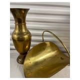 Brass Vase and Fireplace Log Holder