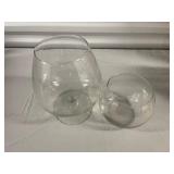 Lot of 2 Glass Containers