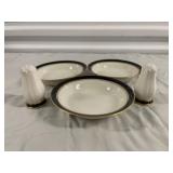 Set of Noritake Ivory China Dishes and Salt and Pepper Shakers