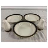 Set of Noritake Ivory China Dishes and Salt and Pepper Shakers