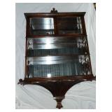 Unique Indian Cherry Wall Cabinet with Bells and Mirrored Shelves
