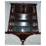 Unique Indian Cherry Wall Cabinet with Bells and Mirrored Shelves