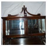 Unique Indian Cherry Wall Cabinet with Bells and Mirrored Shelves
