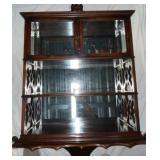 Unique Indian Cherry Wall Cabinet with Bells and Mirrored Shelves