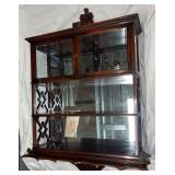 Unique Indian Cherry Wall Cabinet with Bells and Mirrored Shelves