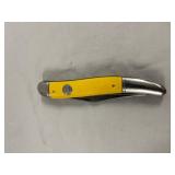 Vintage Imperial Prov RI USA 2-blade Yellow Handle Pocket Fish Knife
