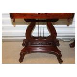Victorian Style Marble-Top Side Table and Demi-Lune Console Table Set