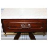 Victorian Style Marble-Top Side Table and Demi-Lune Console Table Set