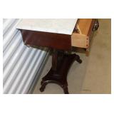 Victorian Style Marble-Top Side Table and Demi-Lune Console Table Set