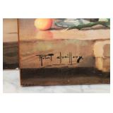 Set of Two Still Life Paintings with Fruit and Vessels