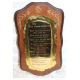 Vintage Ten Commandments Wall Plaque
