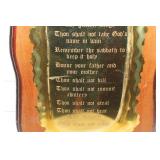 Vintage Ten Commandments Wall Plaque